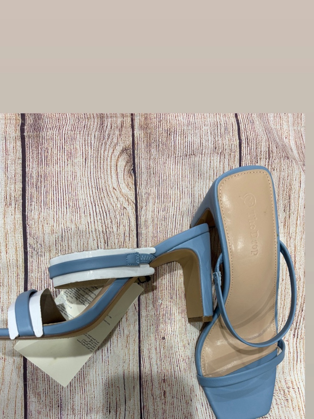 Blue Strappy Block Heel Sandals - Women's Size 8